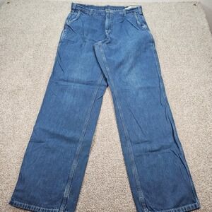 Carhartt Dungaree Fit Mens Blue Denim Work Pants 34 34